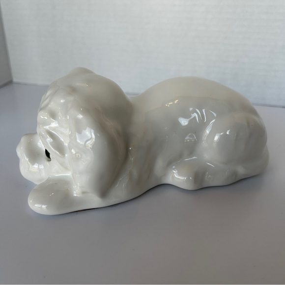 Adorable White Puppy w Big Green Eyes "The Collectables #402" Canadiana Pottery - Picture 6 of 10